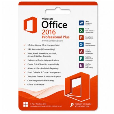 Microsoft Office 2016 Professional Plus 32/64 Bit – Product Key | Full Office Suite for Windows | Instant Digital Delivery