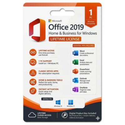 Microsoft Office 2019 Home & Business 32/64 Bit – Instant Digital Delivery