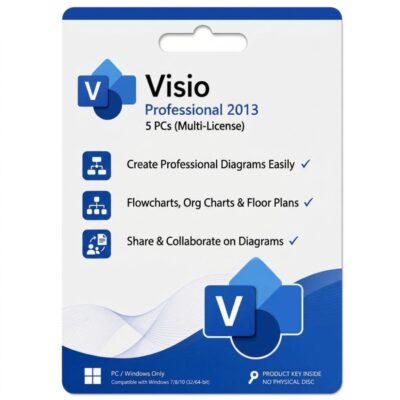 Microsoft Visio 2013 Professional 5Pcs Product Key – Genuine One-Time License for Windows