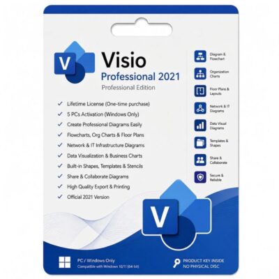 Microsoft Visio Professional 2021 5Pcs Product Key – Genuine One-Time License for Windows