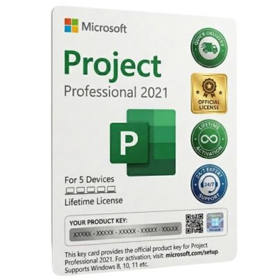 Microsoft Project Professional 2021 Product Key – Lifetime License 5 Pcs