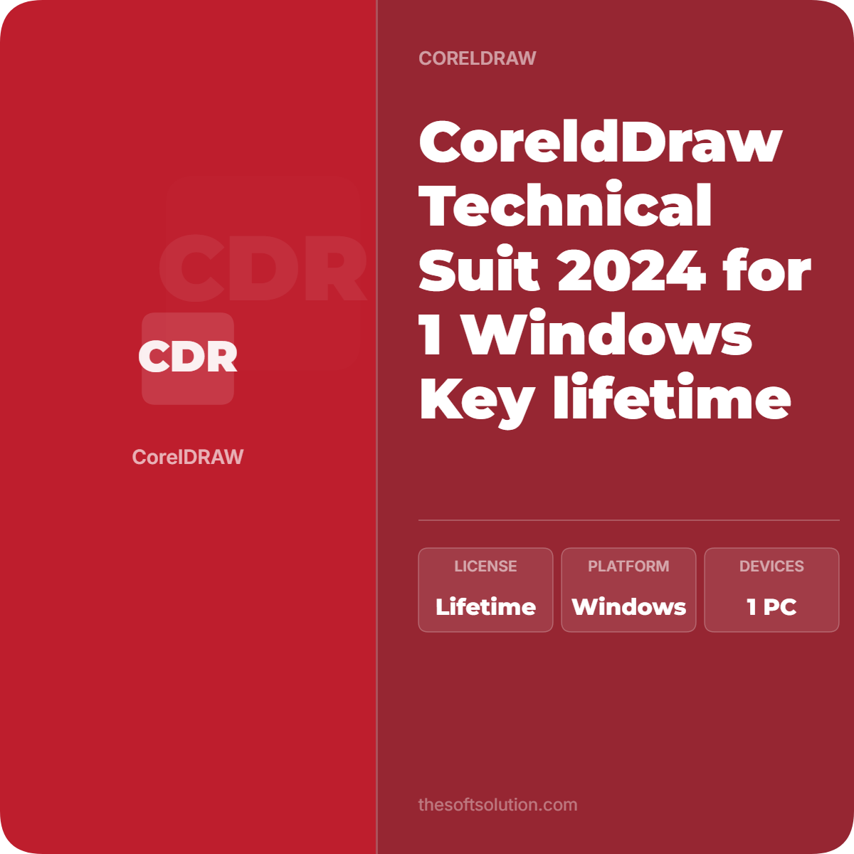 CORELDRAW TECHNICAL SUIT 2024 FOR 1 WINDOWS KEY LIFETIME 1 CORELDRAW TECHNICAL SUIT 2024 FOR 1 WINDOWS KEY LIFETIME