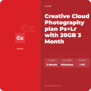 Adobe Creative Cloud Photography Ps+Lr 20GB 3 Month Redeem Code