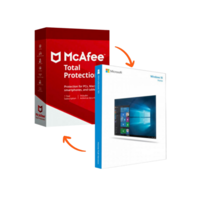 Windows 10 Home + McAfee Total Protection 1-Year Bundle | 1 Device