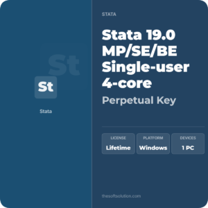 Stata 19.0 MP/SE/BE Single-user 4-core Perpetual Key for Windows