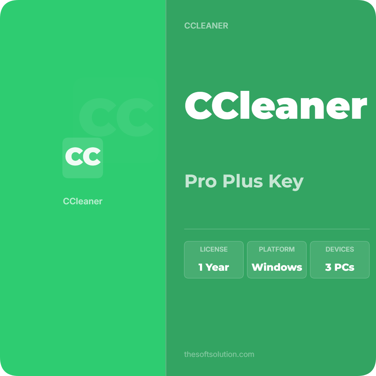 CCLEANER PRO PLUS KEY 3 PC 1 YEAR 1 CCLEANER PRO PLUS KEY 3 PC 1 YEAR