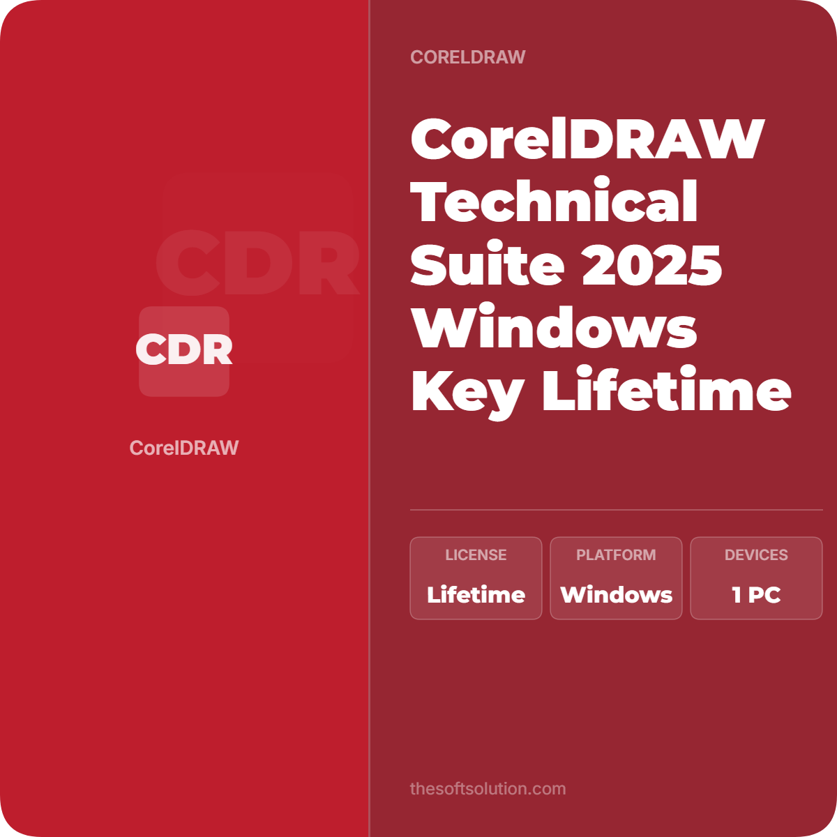 CORELDRAW TECHNICAL SUIT 2025 FOR 1 WINDOWS KEY LIFETIME 1 CORELDRAW TECHNICAL SUIT 2025 FOR 1 WINDOWS KEY LIFETIME