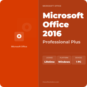 Microsoft Office 2016 Professional Plus Retail Bind Key 1 PC