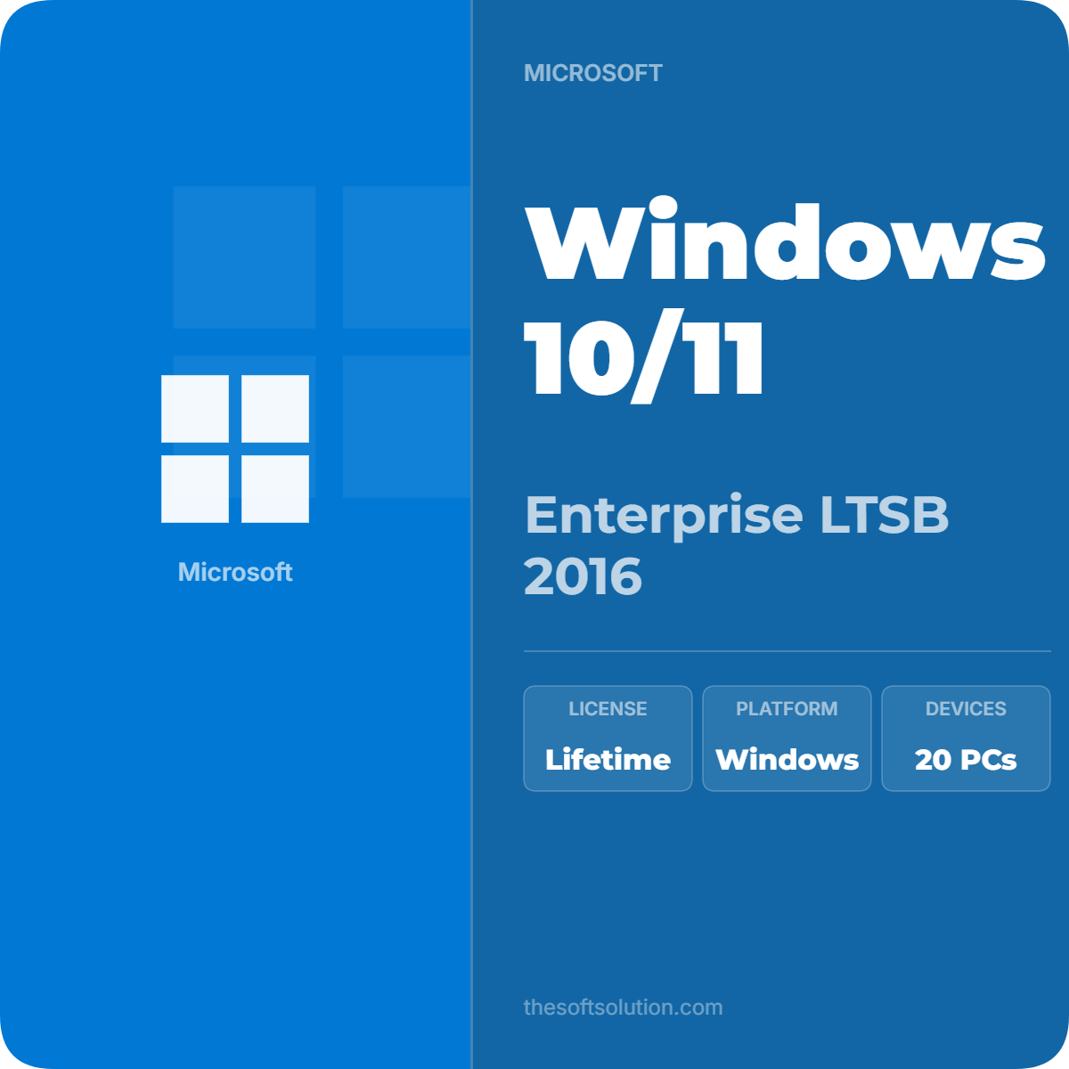 WINDOWS 10/11 ENTERPRISE LTSB 2016 MAK KEY 20 PC 1 WINDOWS 10/11 ENTERPRISE LTSB 2016 MAK KEY 20 PC
