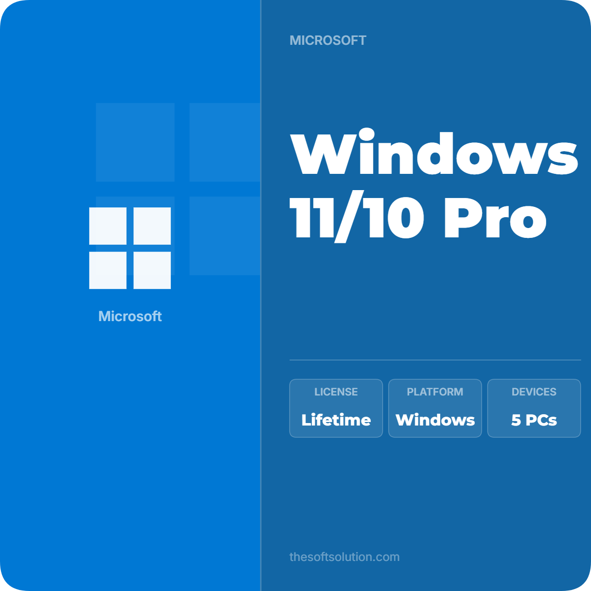 WINDOWS 11/10 PRO RETAIL KEY 5 PC 1 WINDOWS 11/10 PRO RETAIL KEY 5 PC