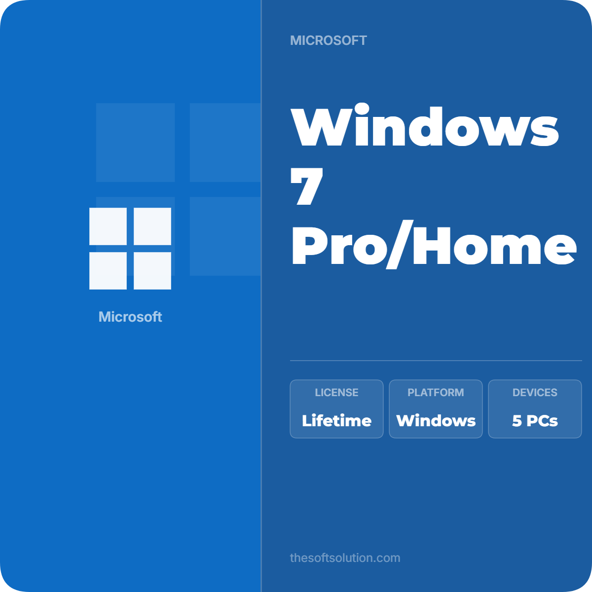 WINDOWS 7 PRO/HOME RETAIL KEY 5 PC 1 WINDOWS 7 PRO/HOME RETAIL KEY 5 PC