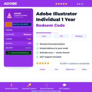 Buy Adobe Illustrator Individual 1 Year Redeem Code – Genuine License | The Soft Solution