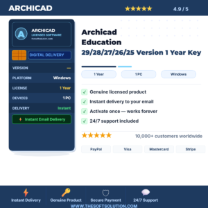 Buy Archicad Education 29/28/27/26/25 Version 1 Year Key – Genuine License | The Soft Solution