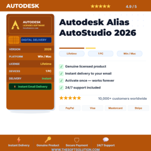 Buy Autodesk Alias AutoStudio 2026 – Industrial Design and Automotive Surface Modeling Software – Genuine License | The Soft