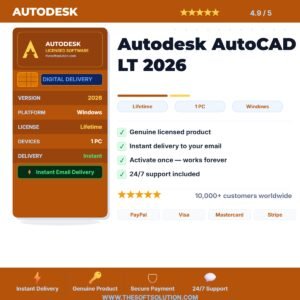 Buy Autodesk AutoCAD LT 2026 – Professional 2D Drafting and Design Software – Genuine License | The Soft Solution