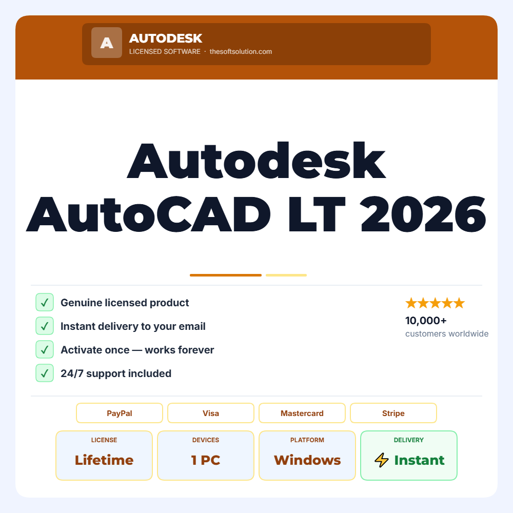 Buy Autodesk AutoCAD LT 2026 – Professional 2D Drafting and Design Software – Genuine License | The Soft Solution
