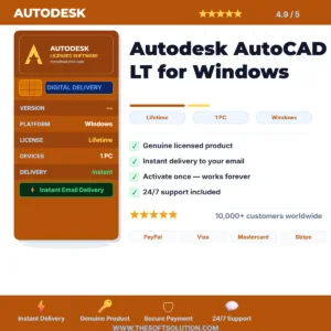 Buy Autodesk AutoCAD LT for Windows | Official AutoCAD LT License – Genuine License | The Soft Solution