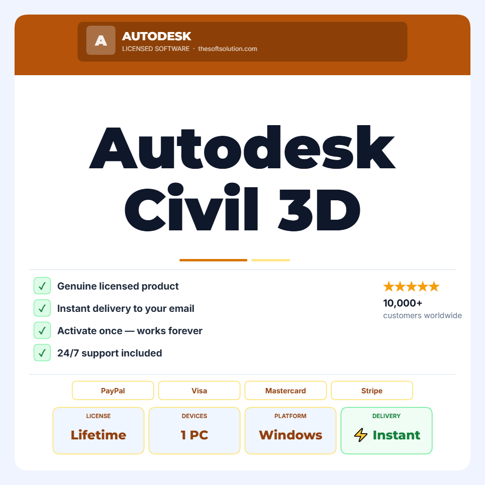 Buy Autodesk Civil 3D for Windows – Genuine License | The Soft Solution