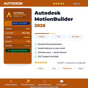 Buy Autodesk MotionBuilder 2026 – Advanced 3D Character Animation Software – Genuine License | The Soft Solution