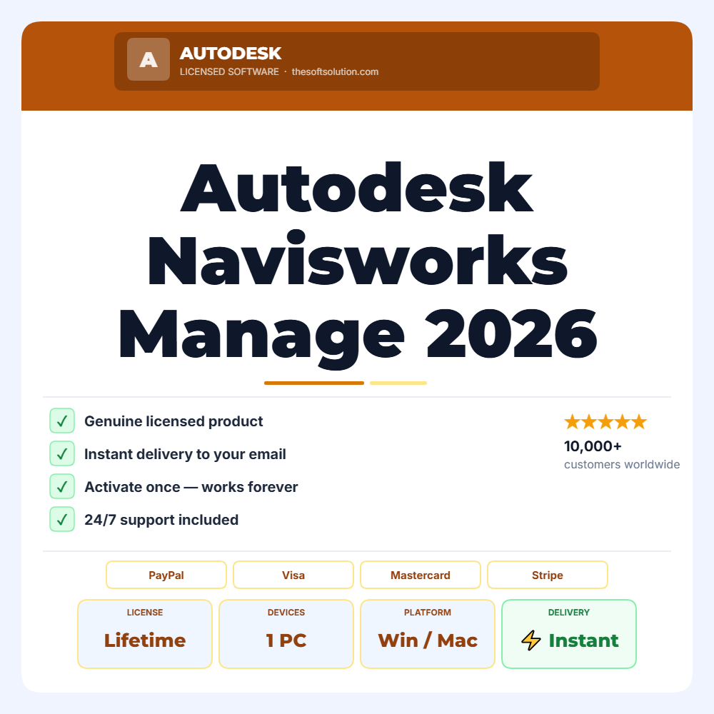 Buy Autodesk Navisworks Manage 2026 – Construction Project Review and Coordination Software – Genuine License | The Soft Solu