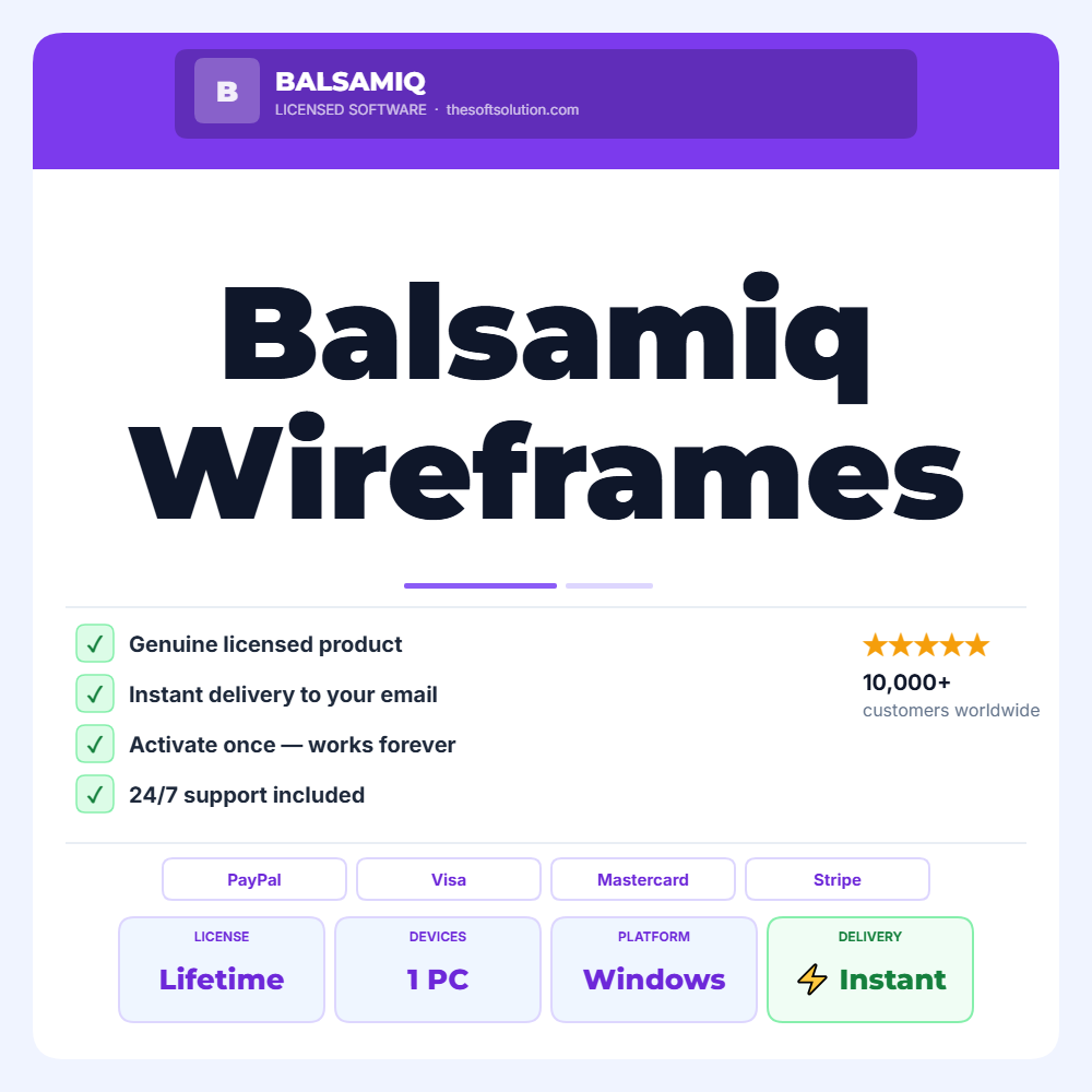BALSAMIQ WIREFRAMES – RAPID USER INTERFACE MOCKUP AND WIREFRAMING TOOL 1 BUY BALSAMIQ WIREFRAMES – RAPID USER INTERFACE MOCKUP AND WIREFRAMING TOOL – GENUINE LICENSE | THE SOFT SOLUTION