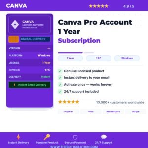 Buy Canva Pro Account 1 Year Subscription – Genuine License | The Soft Solution