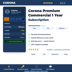 Buy Corona Premium Commercial 1 Year Subscription – Genuine License | The Soft Solution