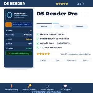 Buy D5 Render Pro – AI Powered Real-Time Architectural Rendering Software – Genuine License | The Soft Solution