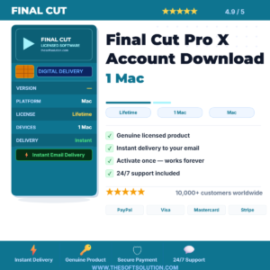 Buy Final Cut Pro X Account Download 1 Mac – Genuine License | The Soft Solution