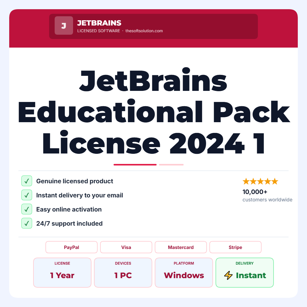 Buy JetBrains Educational Pack License 2024 1 Year Subscription – Genuine License | The Soft Solution