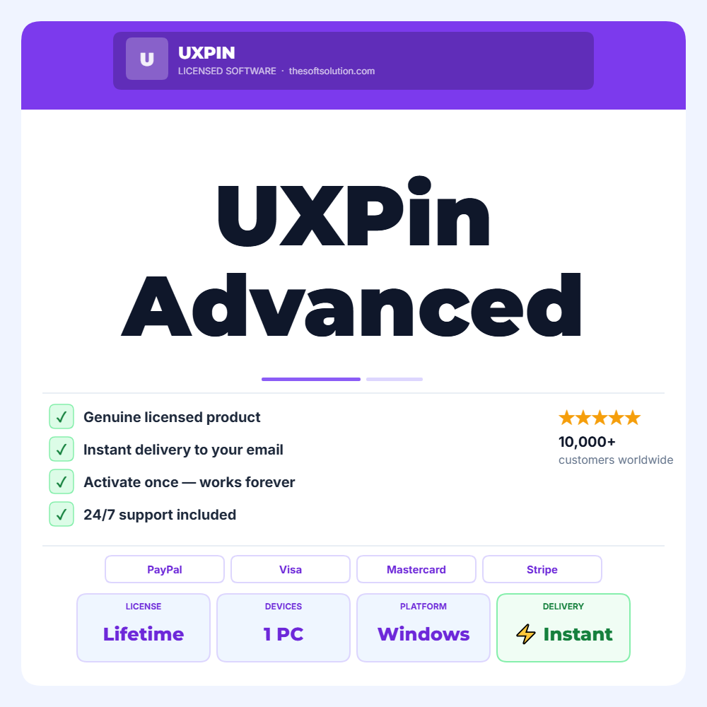 UXPIN ADVANCED – COLLABORATIVE UI UX DESIGN AND PROTOTYPING PLATFORM 1 BUY UXPIN ADVANCED – COLLABORATIVE UI UX DESIGN AND PROTOTYPING PLATFORM – GENUINE LICENSE | THE SOFT SOLUTION
