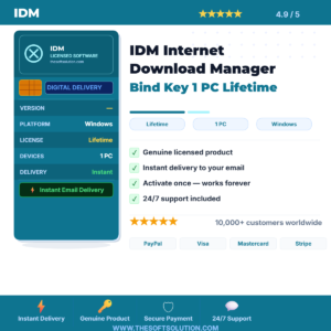 Buy IDM Internet Download Manager Bind Key 1 PC Lifetime – Genuine License | The Soft Solution