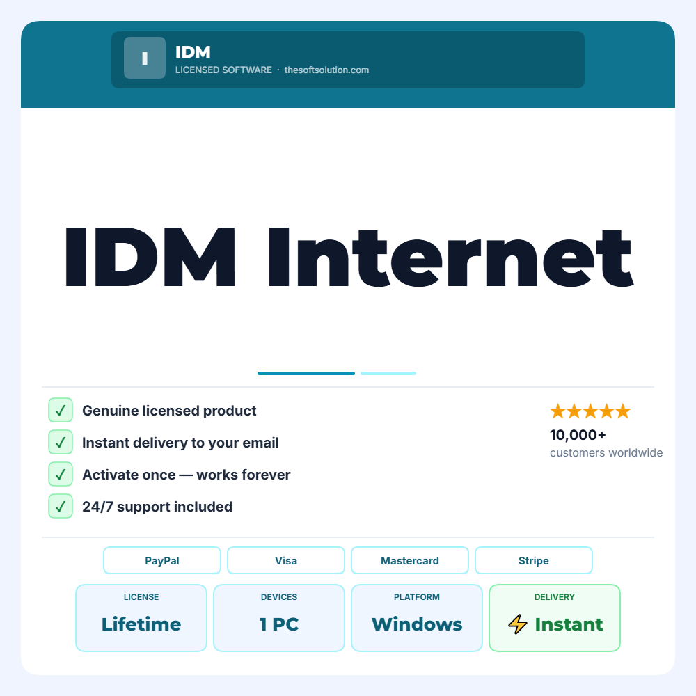 Buy IDM Internet Download Manager Bind Key 1 PC Lifetime – Genuine License | The Soft Solution