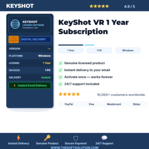 Buy KeyShot VR 1 Year – Genuine License Key – TheSoftSolution