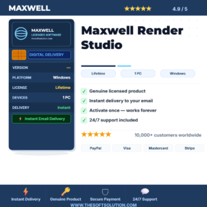 Buy Maxwell Render Studio – Physically Accurate 3D Rendering Software – Genuine License | The Soft Solution