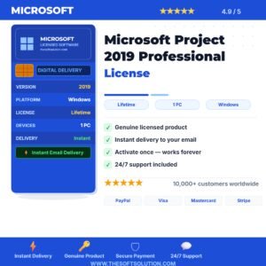 Buy Microsoft Project 2019 Professional – Genuine License Key – TheSoftSolution