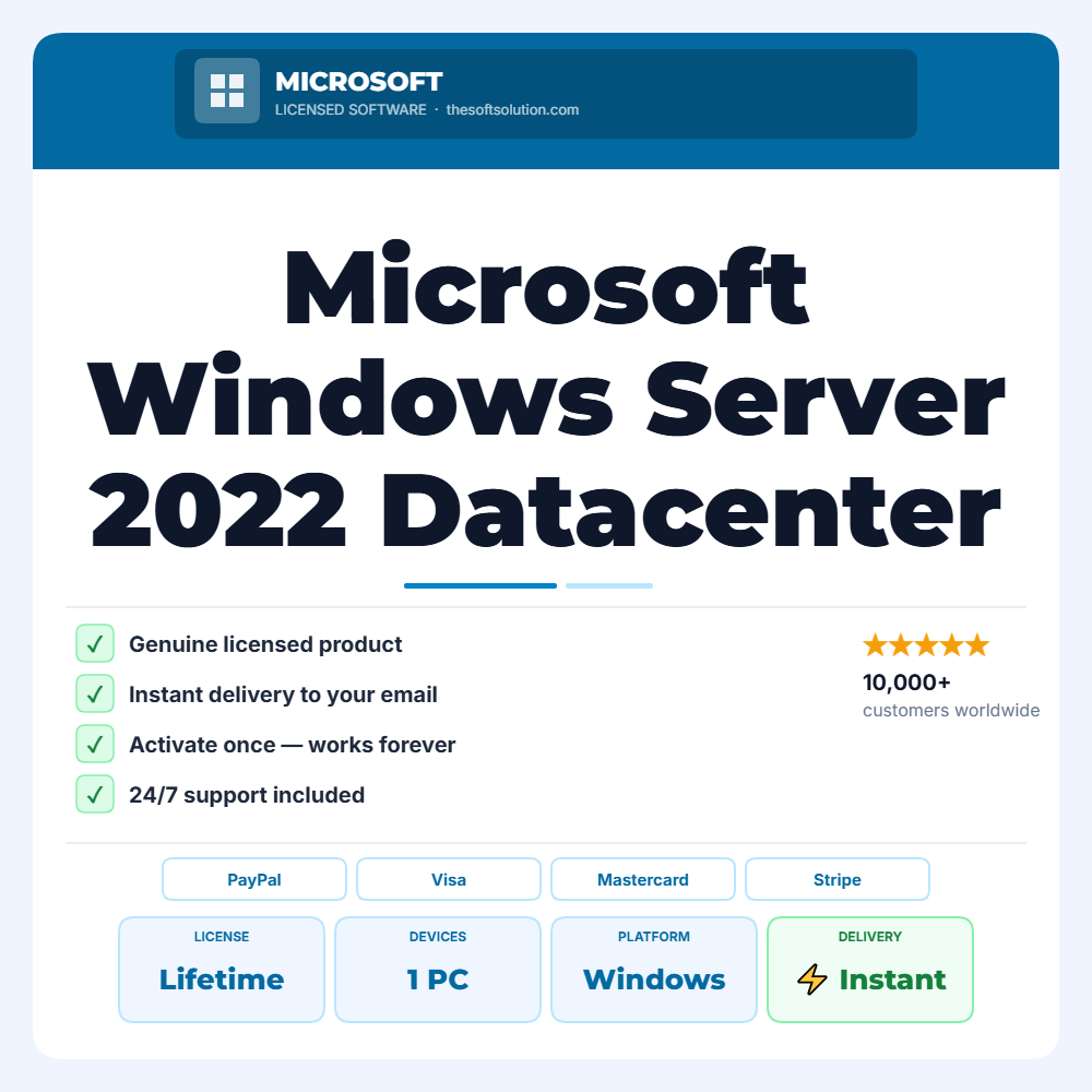 Buy Microsoft Windows Server 2022 Datacenter – Genuine License | The Soft Solution