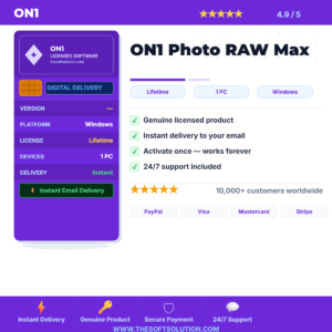 Buy ON1 Photo RAW Max – Genuine License Key – TheSoftSolution