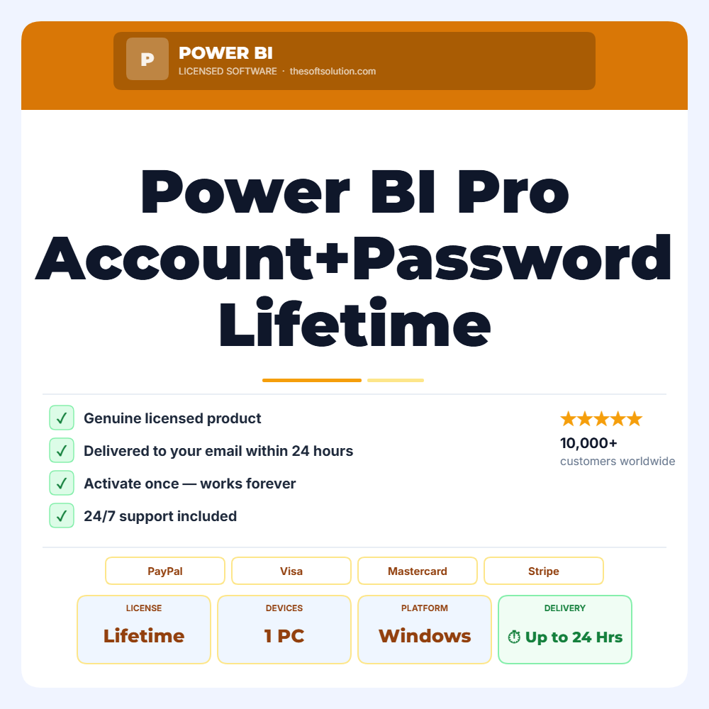 Buy Power BI Pro Account+Password Lifetime – Genuine License | The Soft Solution
