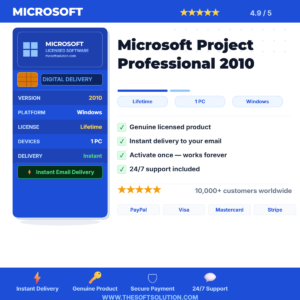 Buy Microsoft Project Professional 2010 – Genuine License Key – TheSoftSolution