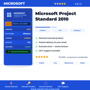 Buy Microsoft Project Standard 2010 – Genuine License Key – TheSoftSolution