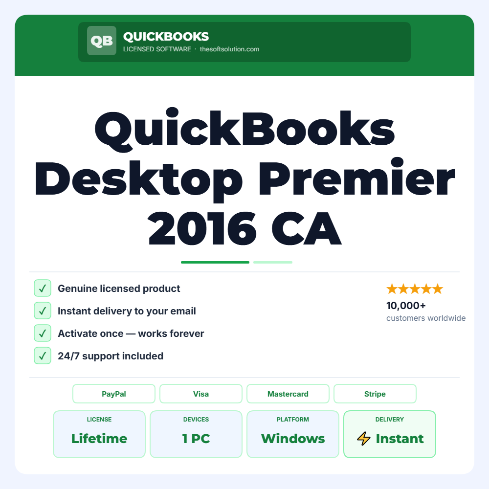 Buy QuickBooks Desktop Premier 2016 CA for Windows – Genuine License | The Soft Solution