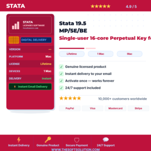 Buy Stata 19.5 MP/SE/BE Single-user 16-core Perpetual Key for Mac – Genuine License | The Soft Solution