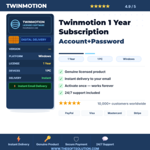 Buy Twinmotion 1 Year Subscription Account+Password – Genuine License | The Soft Solution