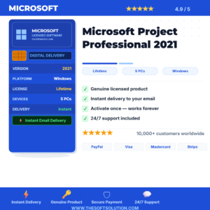 Buy Microsoft Project Professional 2021 1 PC – Genuine License Key – TheSoftSolution