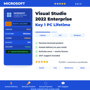 Buy Visual Studio 2022 Enterprise 1 PC – Genuine License Key – TheSoftSolution
