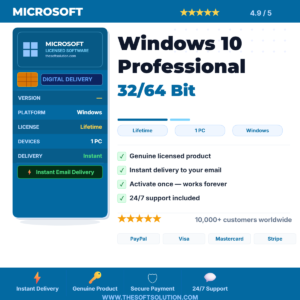 Buy Windows 10 Professional – Genuine License Key – TheSoftSolution