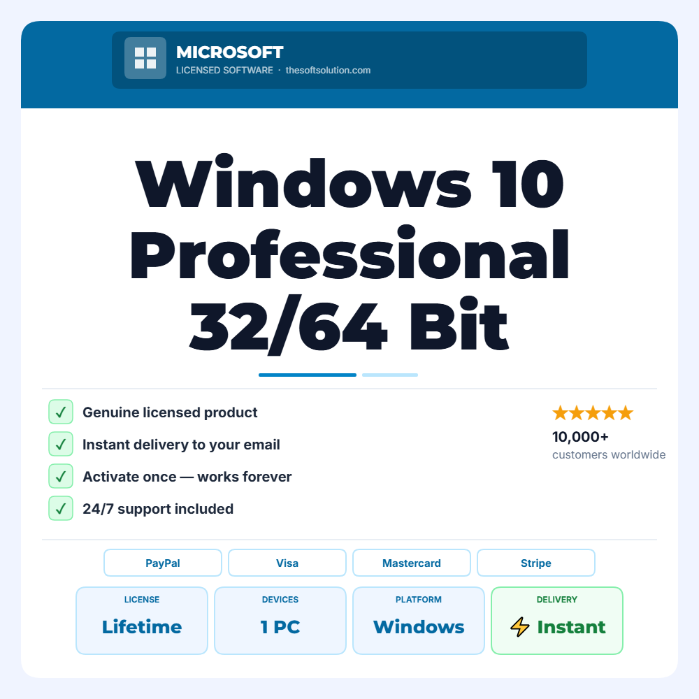 Buy Windows 10 Professional – Genuine License Key – TheSoftSolution
