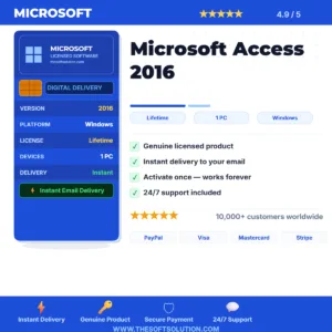 Buy Microsoft Access 2016 – Genuine License | The Soft Solution