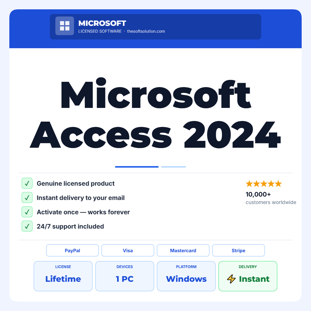 Buy Microsoft Access 2024 – Genuine License | The Soft Solution